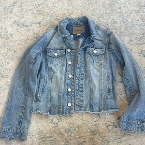 Blank NYC Raw Hem Denim Blue Jacket Size Small